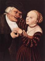Lucas il Vecchio Cranach - Old Man and Young Woman